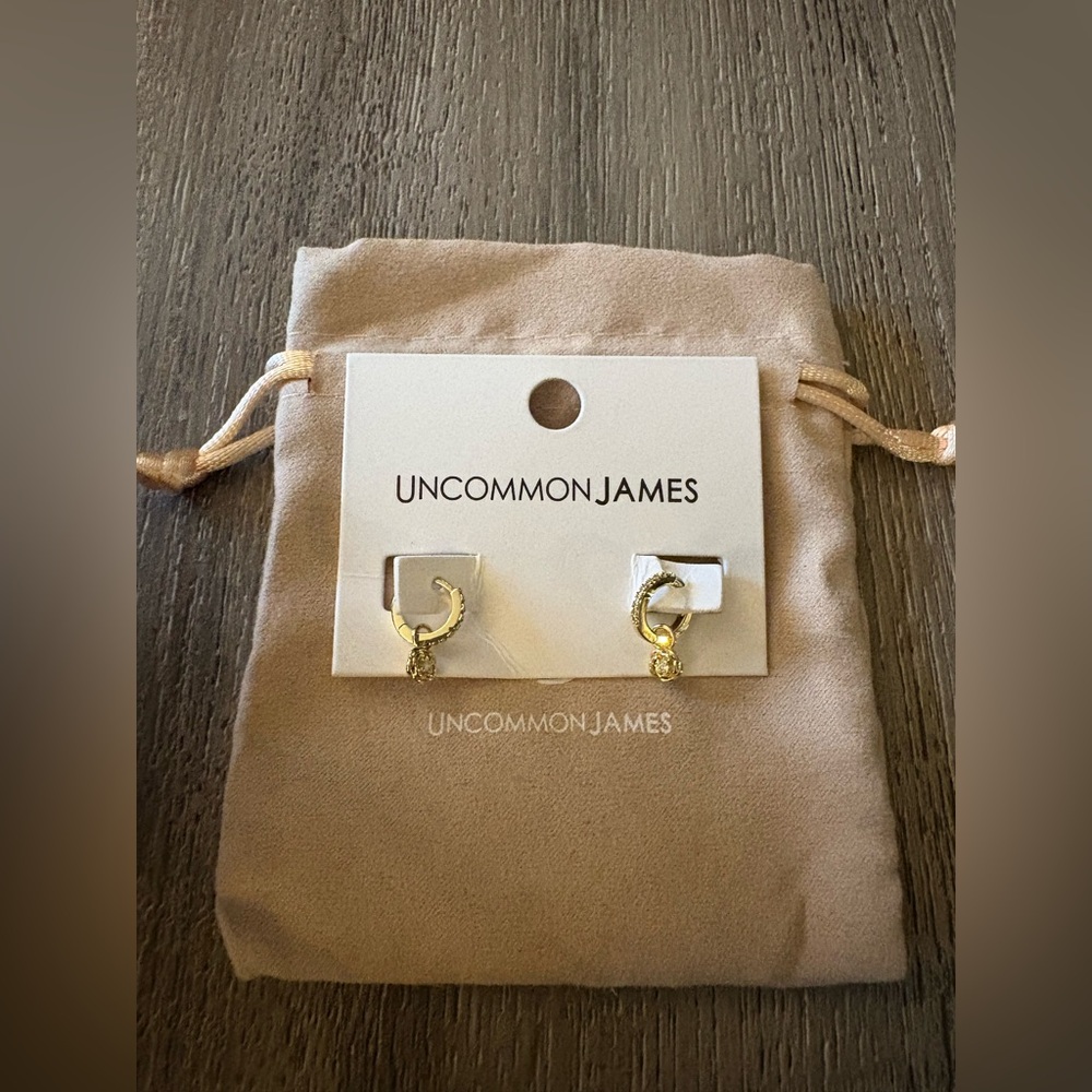Uncommon James Gold Textured Hoop Earrings